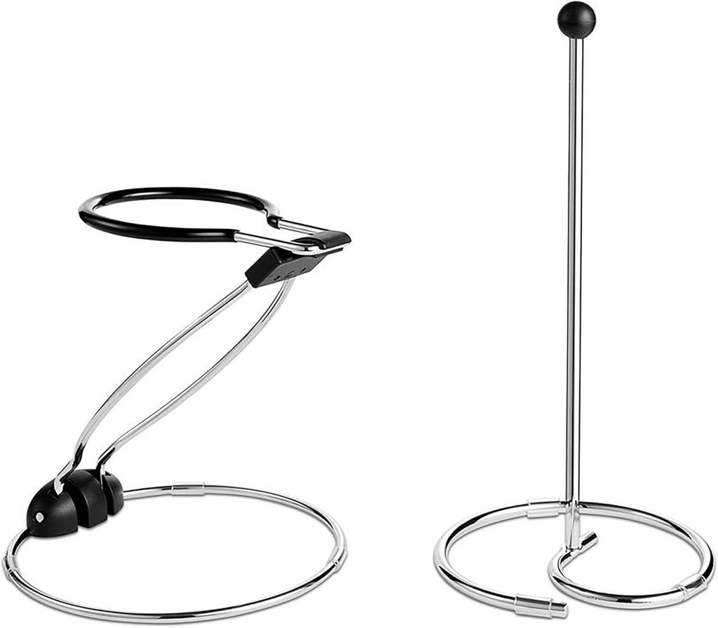 Wine Enthusiast Collapsible Decanter Drying Stands (Set of 2) – Durable Chrome-Plated Steel Bottle Drying Rack with Anti-Slip Tops for Spot-Free Wine Glass and Decanter Drying