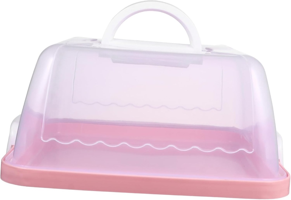 1pc Box Portable Cake Box with Handle Dessert Carrier for Birthday Cakes Easy to Clean Reusable Outdoor Events