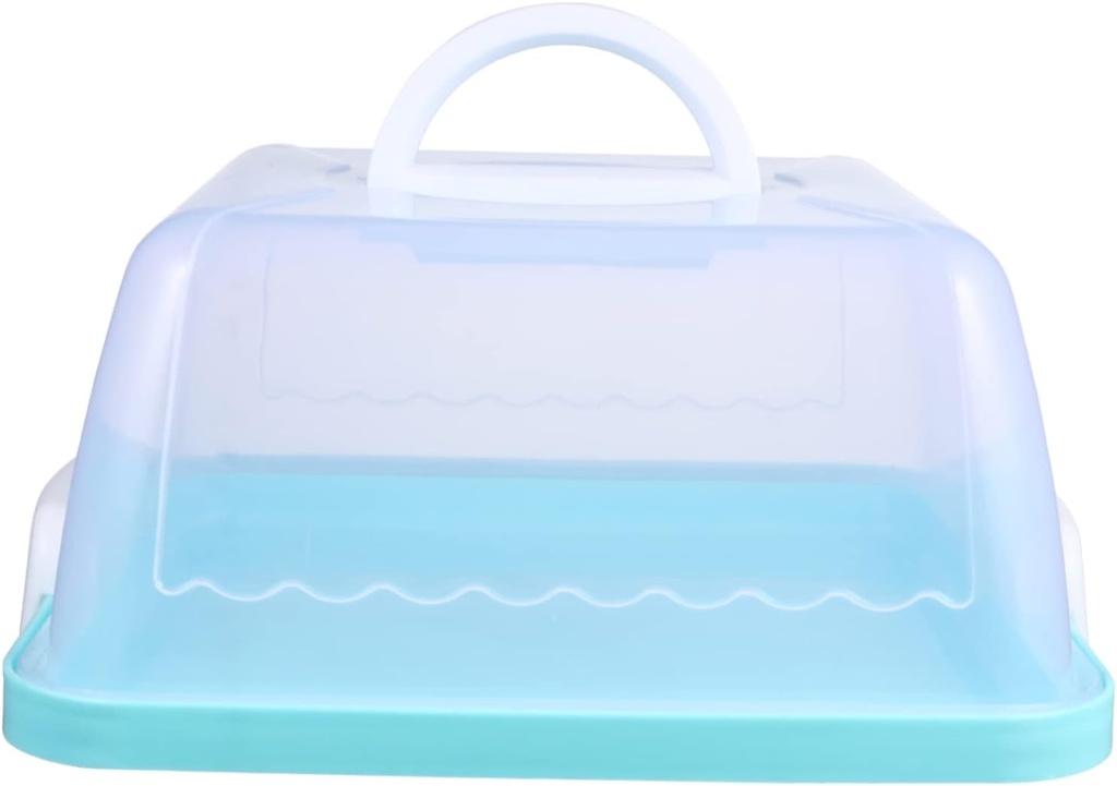 Portable Cake Box with Handle Transparent Thickened Plastic Food Storage Organizer for Cakes Cupcakes Desserts Secure and Lightweight Carrier for Birthday Wedding Party Shower Use