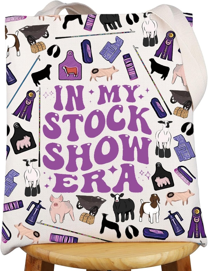 G2TUP Stock Show Tote Bag Stock Show Gifts In My Stock Show Era Gift Livestock Exhibition Shopping Bag