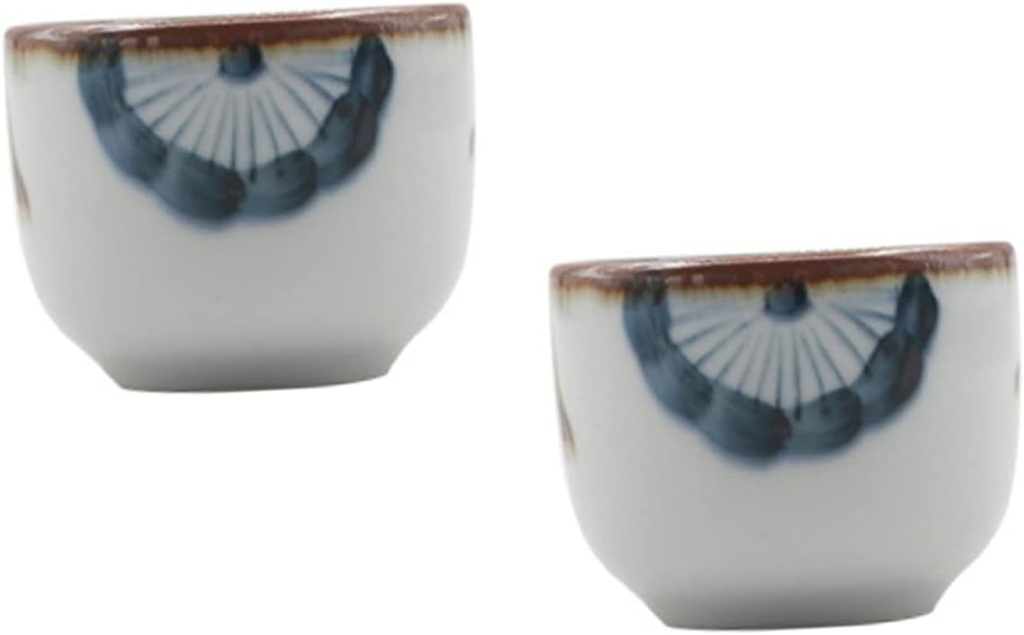 Alipis 2Pcs Floral Pattern Japanese Ceramics Sake Cups Elegant Design for Tea Spirits for Home Entertaining Gifting Beautiful Combination