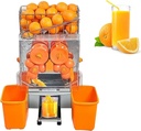 TECHTONGDA Commercial Juicer Machine, Orange Squeezer for 22-30 per Minute, Lemon Juice Extractor Citrus Juicer, Electric Orange Juice Machine with Pull-out Filter Box and 2 Peels Collecting Buckets