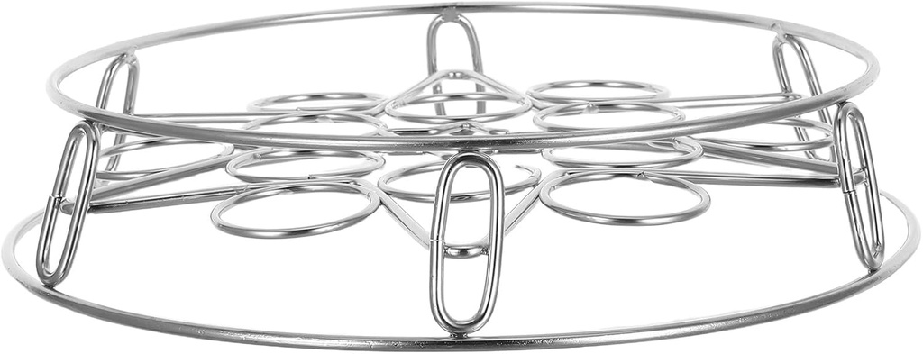 Alipis Round Footed Egg Steaming Rack Stainless Steel Trivet Basket with 13 Holes Stackable Food Steamer Tray for Steaming and Cooling