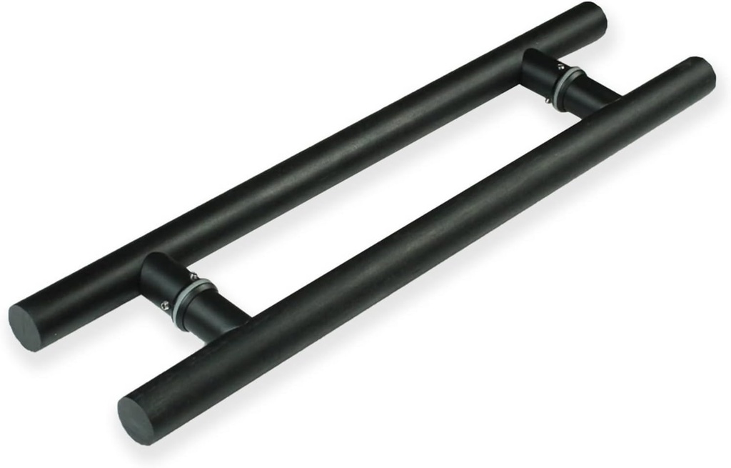 Glass Door Wood Pull Handle, Push Pull Door Bar Handle Set, Long Door Handle for Barn Door, Heavy Duty Double Side Bar Handle(Color:Black,Size:100 cm (393/8")*60 cm)