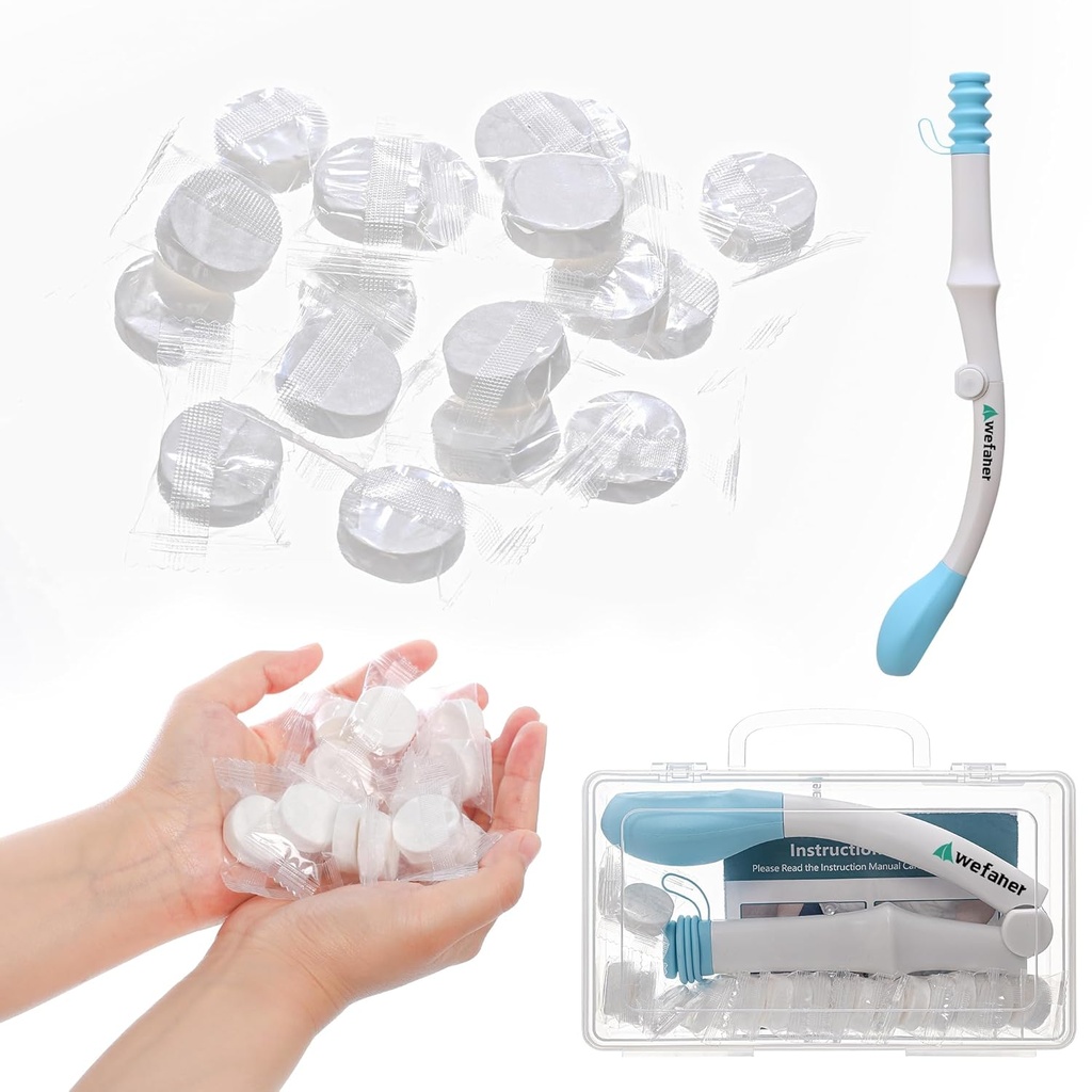 folding wiping toilet aid tool and 20PCS Compressed Washcloth Towels,Combination set,Self Help Wipe Butt for Fat People，Limited Mobility,Elderly, Pregnancy.