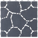 Gray Garden Path Track Interlocking Stone Look Design Pathway Tile Floor Paver, Pack of 4