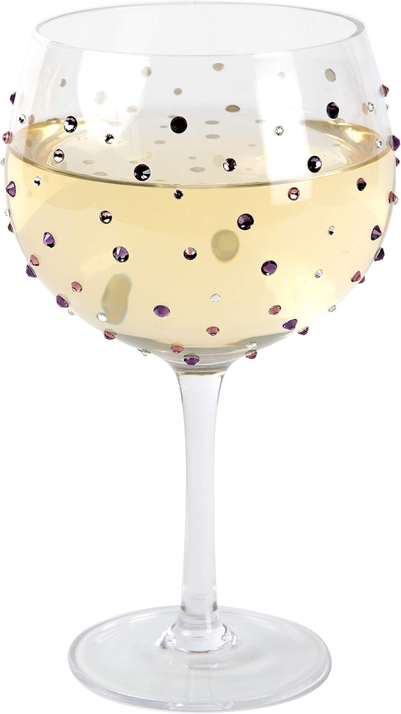 Pavilion Gift Company Amethyst Purple Gem Stones-February Birthday 24 Oz Stemmed Wine Glass