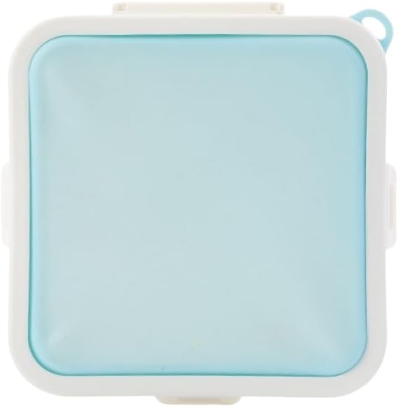 Portable Sandwich Toast Box Storage Case, Reusable Silicone Sandwich Lunch Box Food Container Microwavable Dinnerware(Blue)