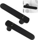 Door Handle Covers, 2Pcs Silicone Handle Gloves Cute Mask Design Safety Doors Knob Cover Anti-Static Knob Protector for Flat Square Door Levers (Black)