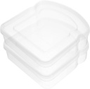 Healifty 2pcs Clear Reusable Sandwich Storage Box Portable Toast Container with Lid Compact Lightweight Material Bread Holder for Outdoor and Kitchen Use