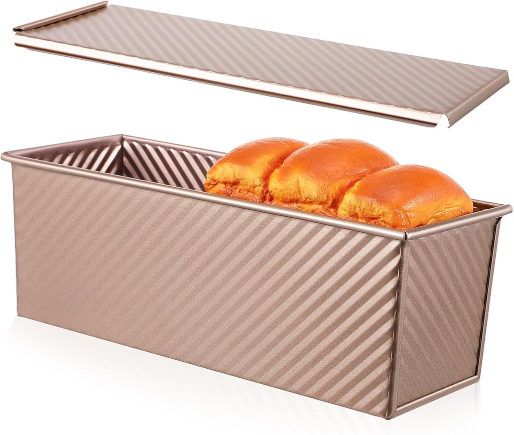 750g Oblong Cake Pan Loaf Baking Pan Metal Bread Mold Lid for Rectangular Loaf Bin Toast Making Box