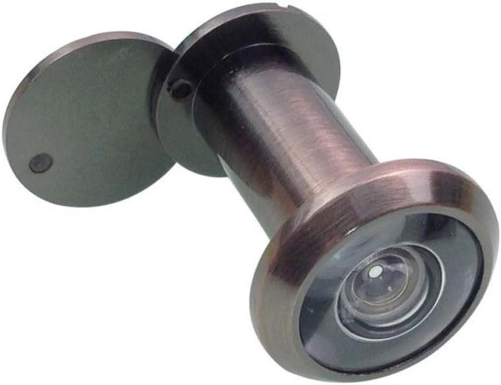 Copper Door Viewer Peephole with Pry-Resistant Design Wide Angle Viewing Rear Cover Bronze for Home Office Hotel Security