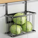 Dxcaicc Over Cabinet Door Basket,Kitchen Cabinet Door Hanging Holder, Kitchen Multi-Use Door Basket,Hanging Cabinet Metal Basket for Fruit,Vegetables,Utensils,B