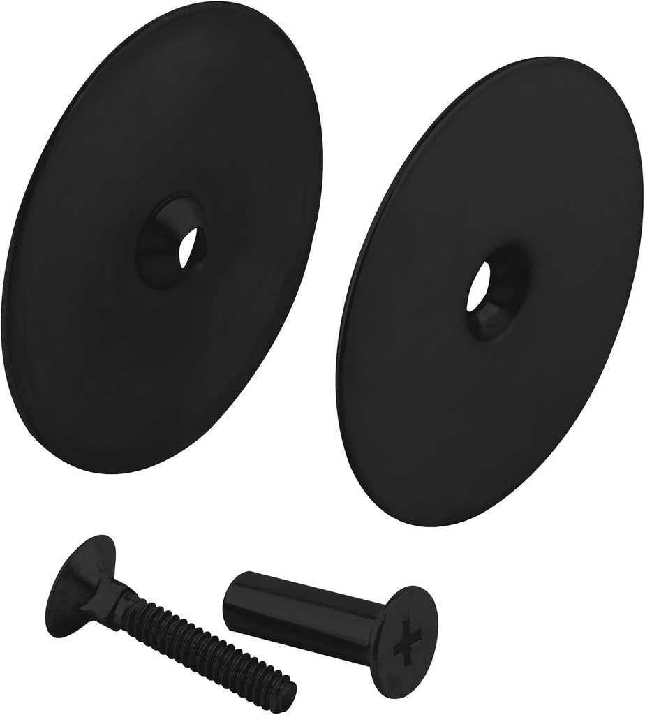 Prime-Line U 11453 Steel Door Hole Cover Plate, Matte Black (Single Pack)