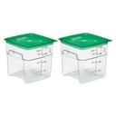 Cambro 4 QT (Quart) Food Storage Container with Lid (2 Pack) - FreshPro Series (Clear)