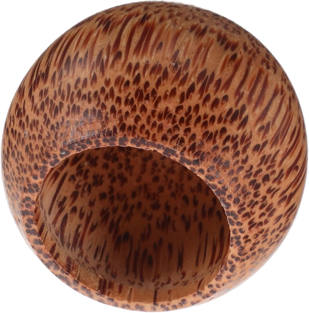 Coconut Wood Round Wine Glass Natural Goblet Wooden Tea Cup Stemmed Cup for Water Beer Mug