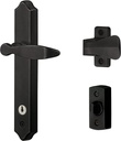 Ideal Security 1216 Surface Mount Storm Door Handle with Lock and Key for 1 – 1 ½ inches Thick Doors (Matte Black, 4-Posts)