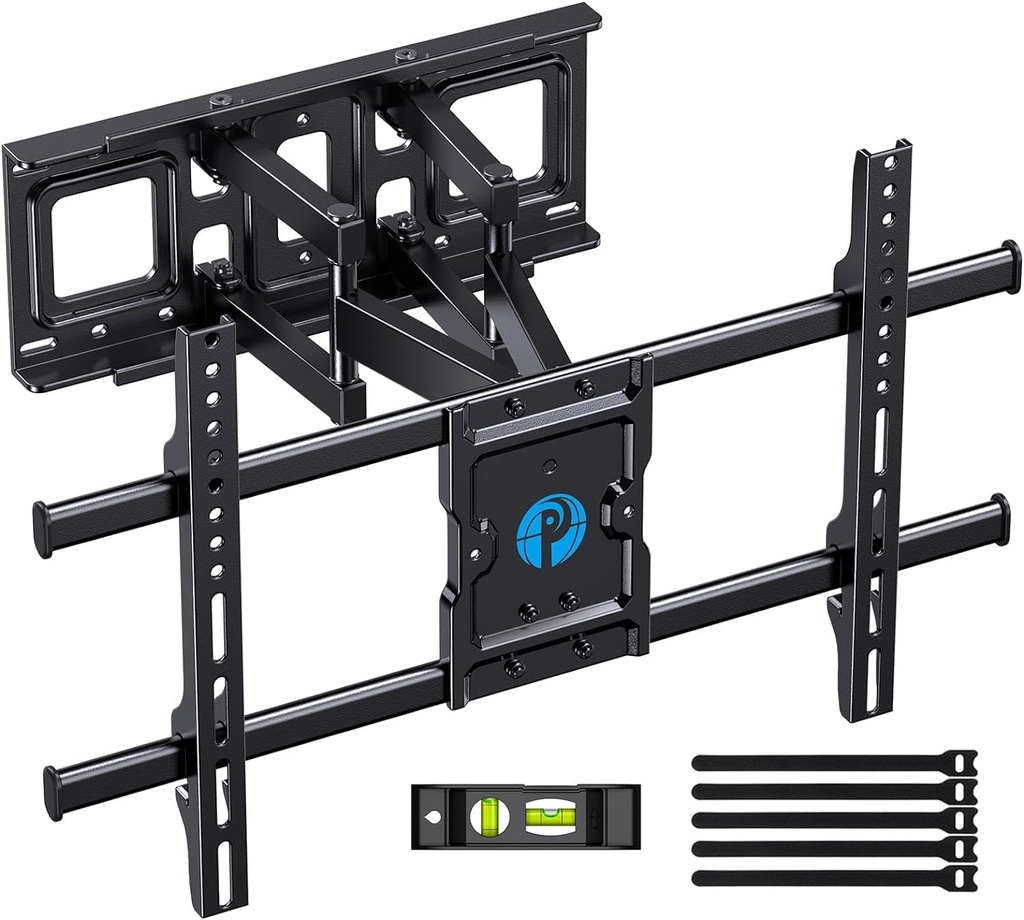 Pipishell Full Motion TV Wall Mount for Most 37-84 Inch TVs up to 132lbs, Wall Mount TV Bracket Articulating Swivel Tilt Extension Leveling Max VESA 600x400mm Fits 12/16" Wood Stud, PILFK1