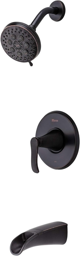 Pfister Jaida Tub & Shower Trim Kit with Restore Technology, Valve and Cartridge Included, 1-Handle, Tuscan Bronze Finish, 8P8WS2JDSY