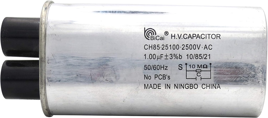 Industrial Microwave Oven High Voltage Capacitor CH85.25100.2500VAC 1.00 MFD uF Universal Compatible with 99% of Microwave Oven Brands NO PCB‘S