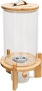 Cereal Dispenser Grain Storage Container With Sealed Freshness & Large Capacity | Stainless Steel, Glass & Bamboo | Ideal For Rice, Flour, Nuts In Home Kitchen, Pantry & Hotels (Log Color)
