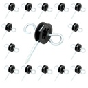 24 Pcs Farm Electric Fence Gate Handle Anchors, Wood Post Screw-in Electric Fence Insulator, Black