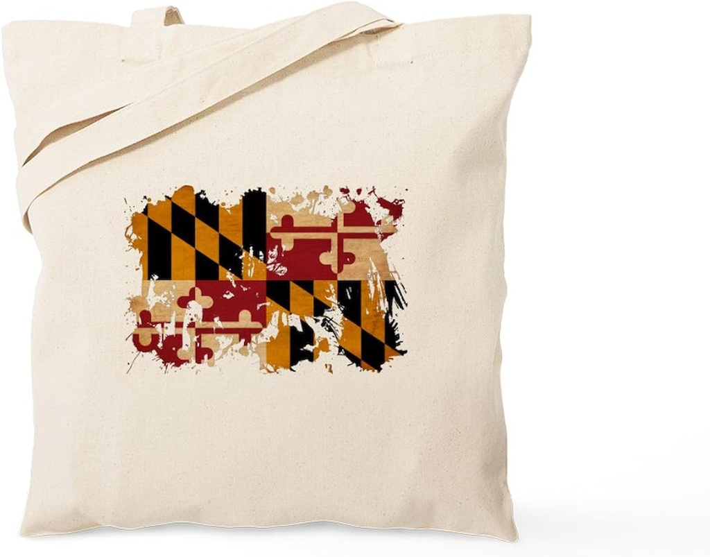 CafePress Maryland Flag Tote Bag Reusable Natural Beige Canvas Shopping Bag