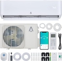 24,000 BTU Split-System Air Conditioner Inverter, Split AC/Heating System 23 SEER, Cools Room Up to 1500 Sq. Ft, Wall Mount Ductless Mini Split A/C Heat Pump Full Set with 16ft Installation Kit