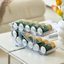 FIRSTONE Soda Can Dispenser for Refrigerator,Stretchable Width Sode Can Organizer Stackable Drink Pop Can Organizer for Pantry,Cabinet,Canned Goods Holder, Clear