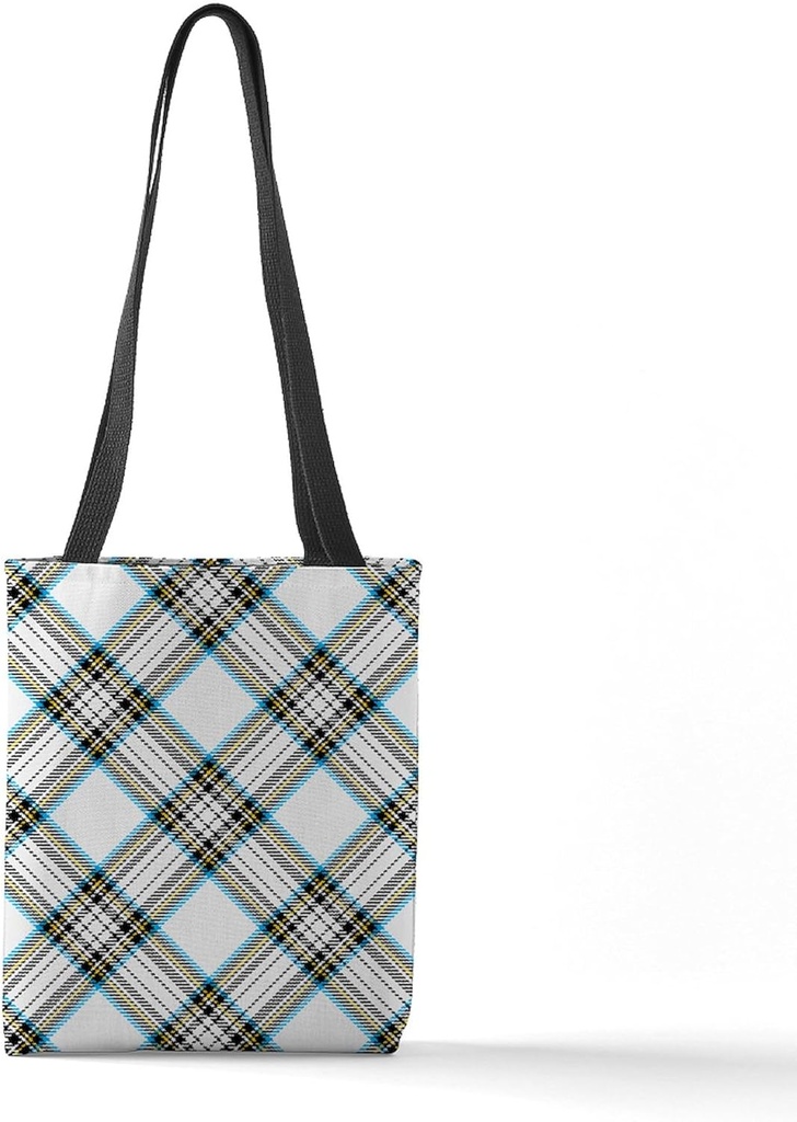 CafePress Light Plaid Pattern 13"x13" Reusable Grocery Shopping Sling Tote Bag