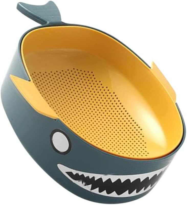 Hemoton 1pc Double-layer Drain Basket for Kitchen Versatile Fruit Vegetable Washing Holder Sturdy Design Even Drainage Space-saving Storage Yellow