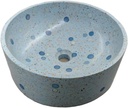 Round Terrazzo Concrete Handmade Veseel Sink,Bathroom Artifical Stone Countertop Wash Basins,Bathroom Sinks Above Counter,Powder room Sink Art Basin