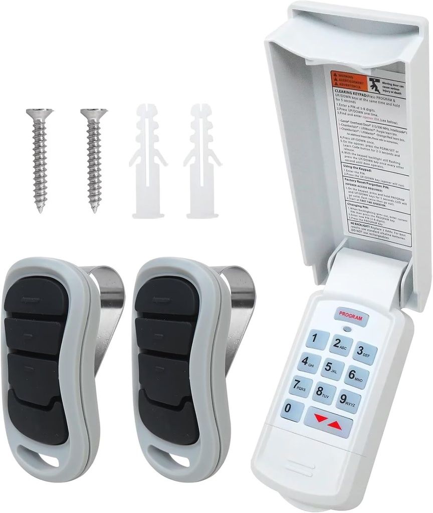 XSPANDER 315MHz/390MHz Garage Door Opener Keypad and Remote GK-R OKP-BX GK-BX Fit for Overhead Opener Model Destiny 1200, Destiny 1500, Standard Drive 650, Legacy 496CD