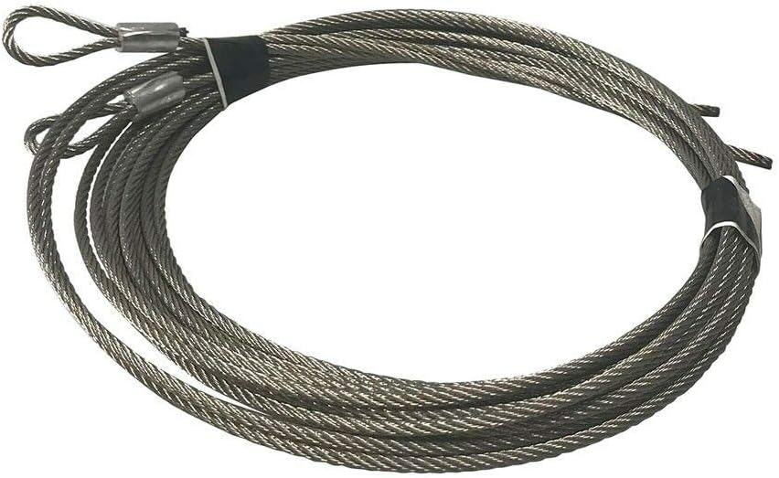 Garage Door Stainless Steel EXTENSION Spring Cables 1/8 Inch 13ft 6 Inch w/ Loop ( 7 x 7 ) (8 ft Doors)