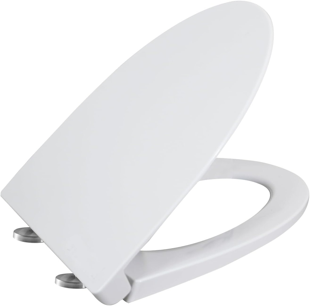 WinZo UF023 Elongated Toilet Seat UF Soft Closing Top Installation Seat Cover Replacement For WZ5023 Water Closet,White