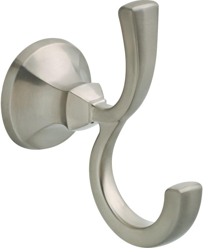 DELTA FAUCET 76435-SS Ashlyn Double Towel Hook Bath Hardware Accessory in Stainless Steel