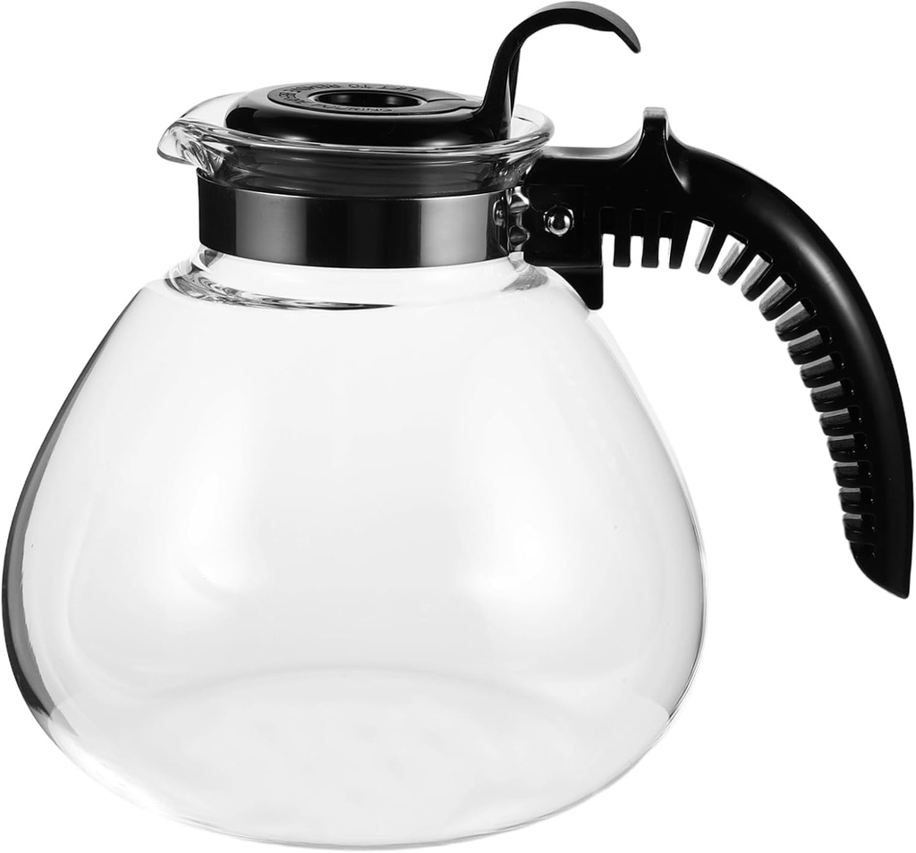Induction Compatible Stovetop Coffee Maker Vintage Tea Kettle Whistle Heat Retaining Glass Versatile for Coffee Tea