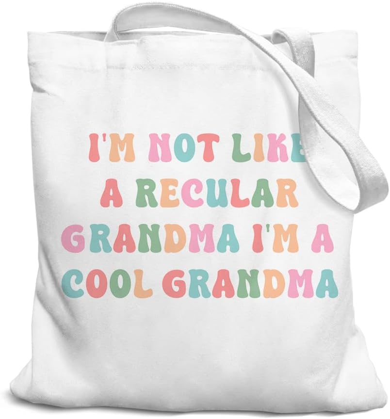 Grandma Aunt Gifts Canvas Tote Bags for Women Cute Small Travel Work Tote Bags Reusable Grocery Bags Shoulder Bag