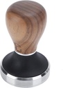 Coffee Tamper Handle Tamper Wood 58Mm Brewed Tamp Tool Tamping Pre Tamping Tampers (Dark wood)