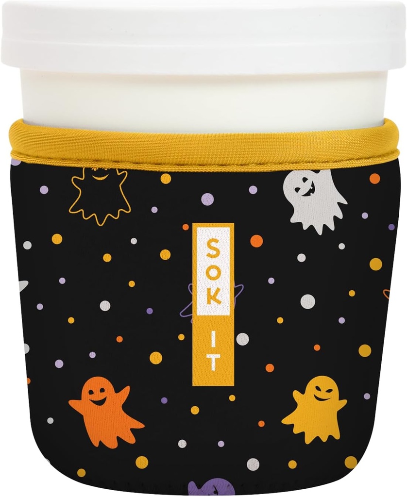 Sok It IceCreamSok Insulated Neoprene Cover (Ghost Party, Tapered Ice Cream Pints)