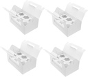 PRETYZOOM 10pcs Cavity Cupcake Box Window and Insert Portable White Dessert Containers for Cakes Pastries Showers Birthdays and Special Occasions