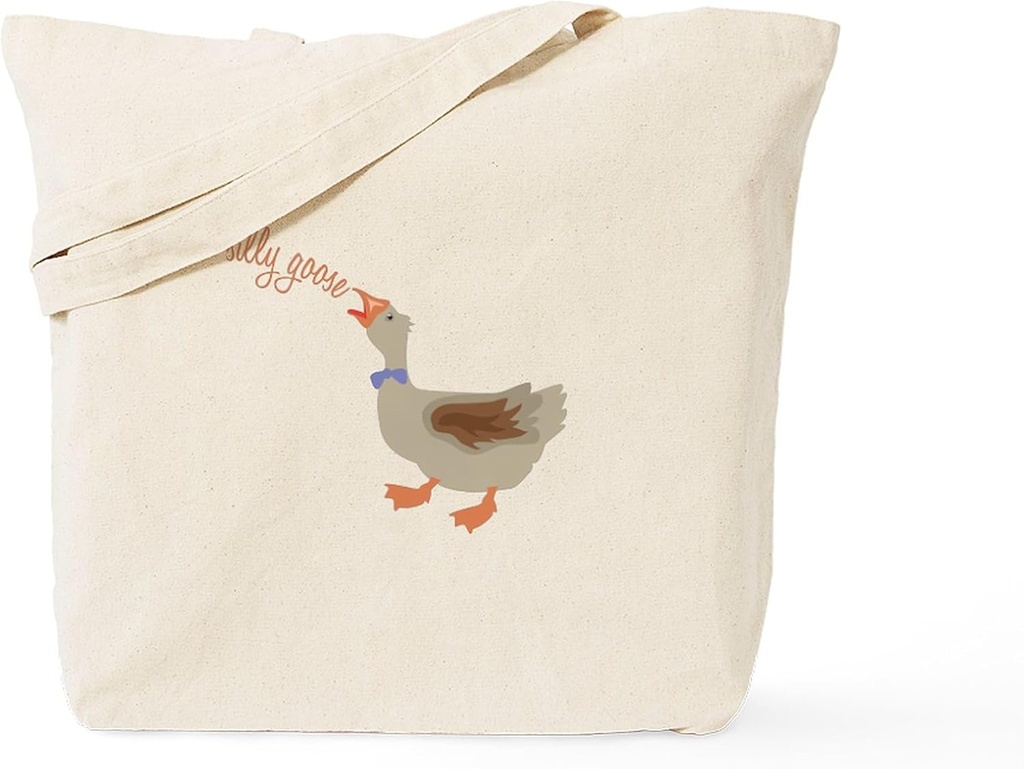 CafePress Silly Goose Tote Bag Reusable Natural Beige Canvas Shopping Bag