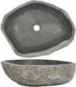 vidaXL Wash Basin, Bathroom Sink Bath Wash Bowl, Countertop Wash Basin Wash Sink, River Stone Oval