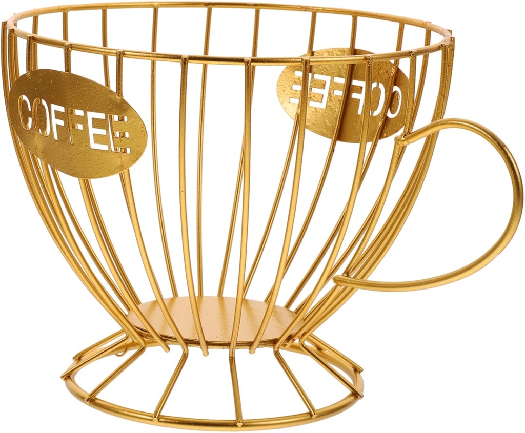 KICHOUSE Iron Pod Holder Fruit Basket Capacity Coffee Capsule Storage Bar Accessory Elegant Kitchen Decor