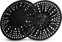 ZOOY Shower Drain Hair Catcher, 2 Pack 5.5 Inch Silicone Large Drain Cover, Bathroom Hair Drain Catcher, Flat Anti-Clog Hair Trap for Shower, Bathtub, Tub & Sink Hair Strainer(Black)