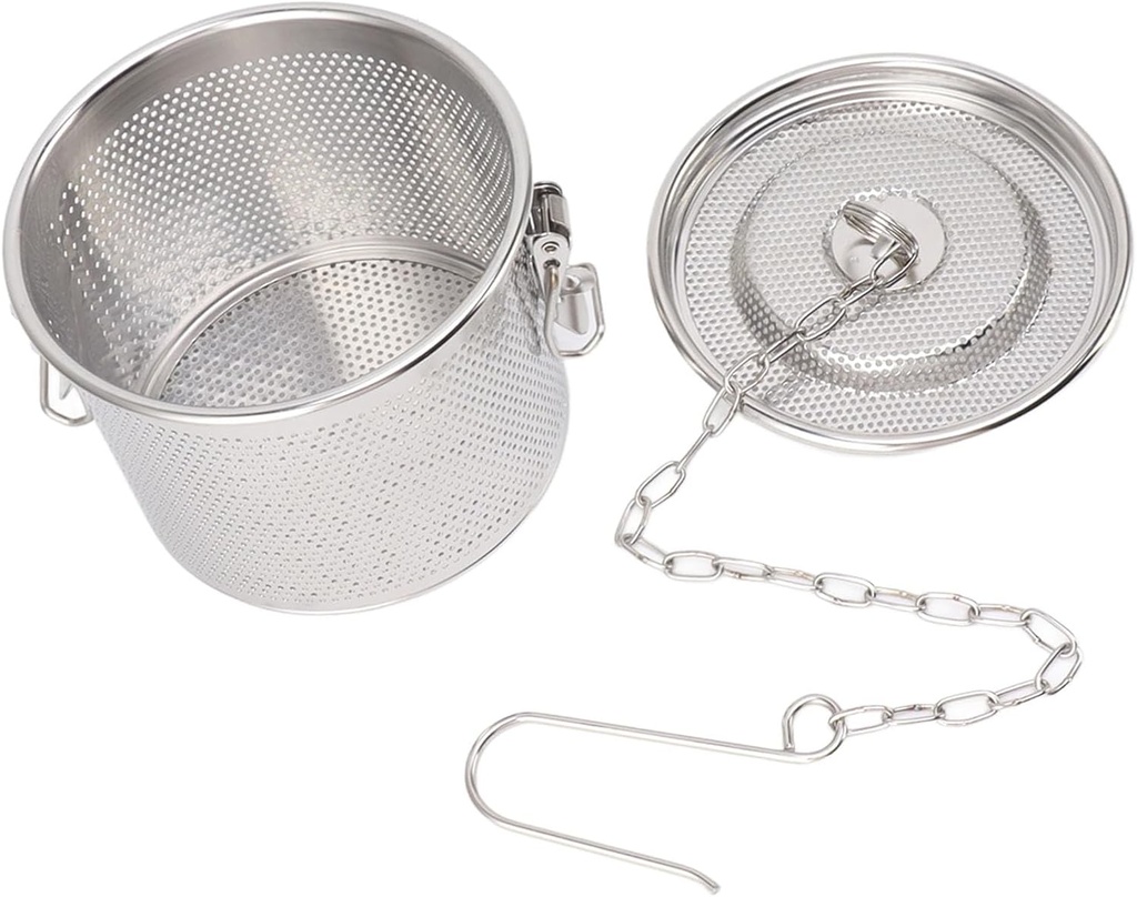 Spice Filter, Seasoning Strainer with Hanging Chain, Stainless Steel Tea Balls Filter Soup Seasonings Separation Basket for Home Kitchen(Diameter 14cm)