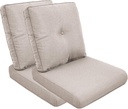 Patio Furniture Cushions Deep Seat Cushion & Back Cushion Replacement Thickened Cushions Water Resistant Cushions for Patio Chair Sofa Couch Outdoor Cushions 22.4in, Beige(2 Set)