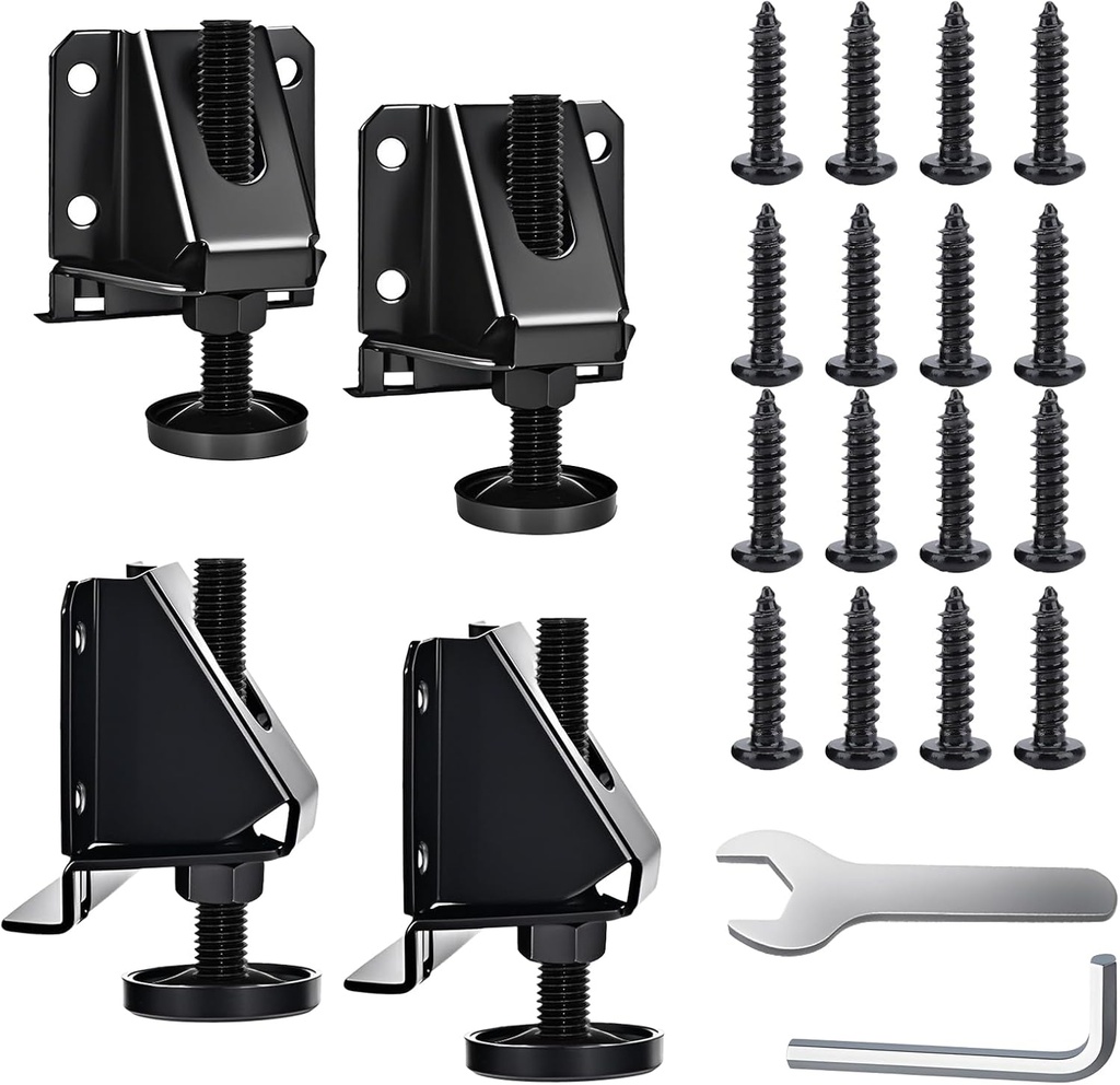 Heavy Duty Leveling Feet, 4 Pack Adjustable Furniture Levelers with 1320LB Capacity, 2" Height Adjustment, No-Flip Furniture Installation – Hex Nut Design for Flawless Leveling