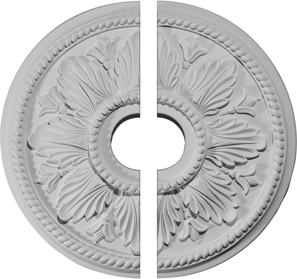 Ekena Millwork CM18ED12 18 1/8"OD x 3 1/2"ID x 2 3/4"P Edinburgh Ceiling Medallion, Fits Canopies up to 5-1/8", 2 Piece