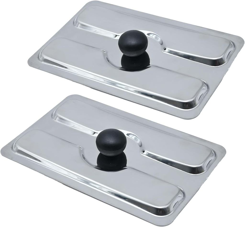 UOIENRT 2pcs Toaster Dust Cover 2 Slice, Stainless Toaster Appliance Top Cover, Steel Electric Bread Maker Upper Cover for Bread Machine (6 x 4 Inch)